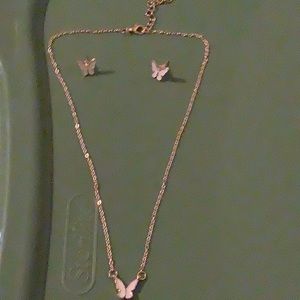 Butterfly Necklace and earrings